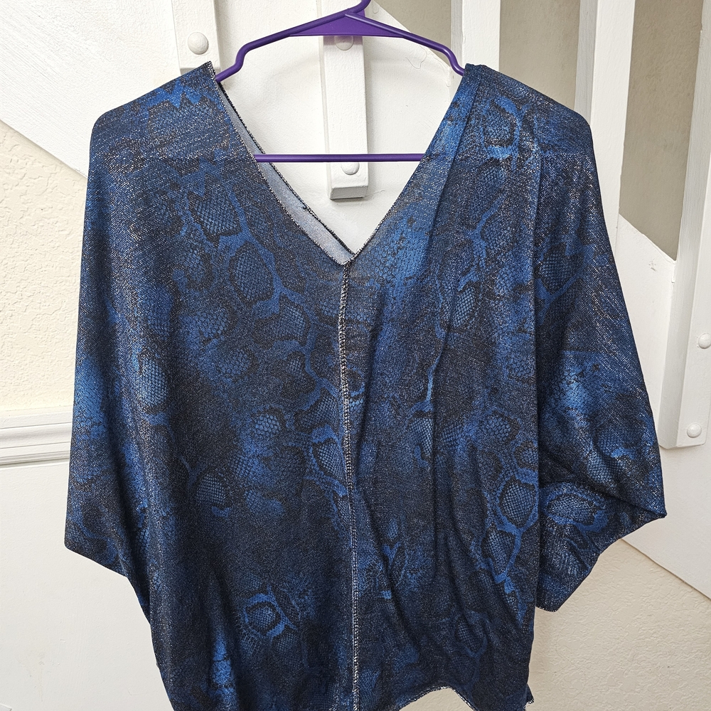 Blue Patterned Women's Blouse